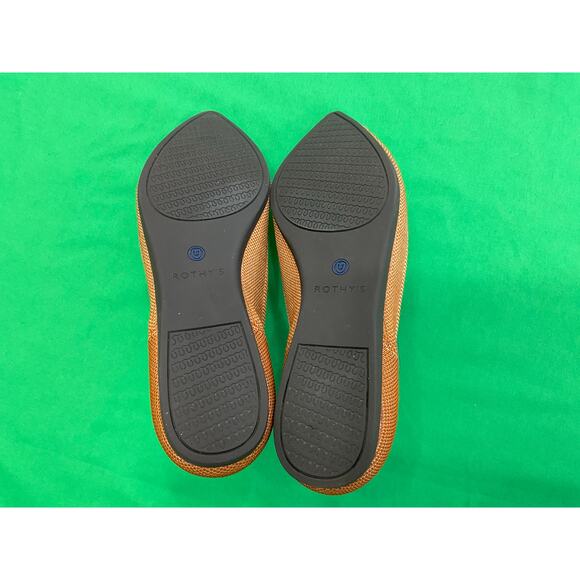 Rothy's The Point ballet flats the "Amber" burnt orange textile Blue Trim 7.5 - Picture 8 of 14